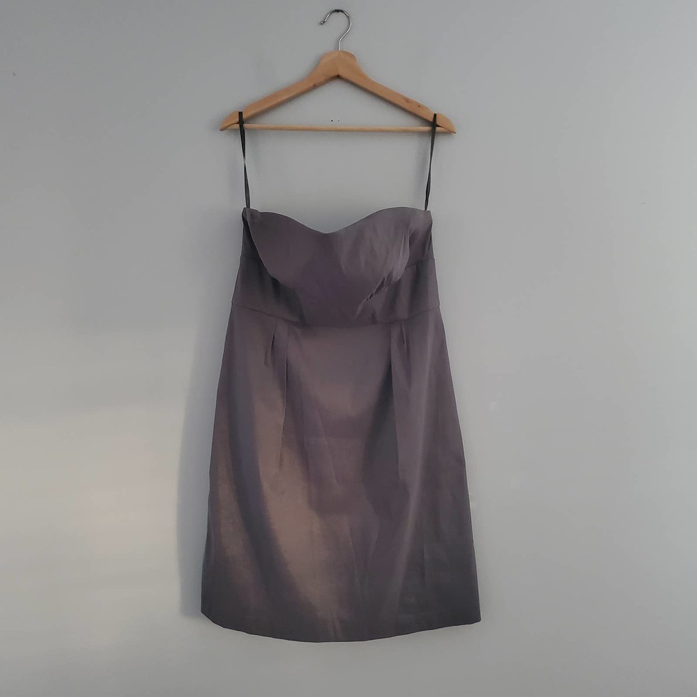 Merona Strapless Silver Shimmer Sheath Dress 14